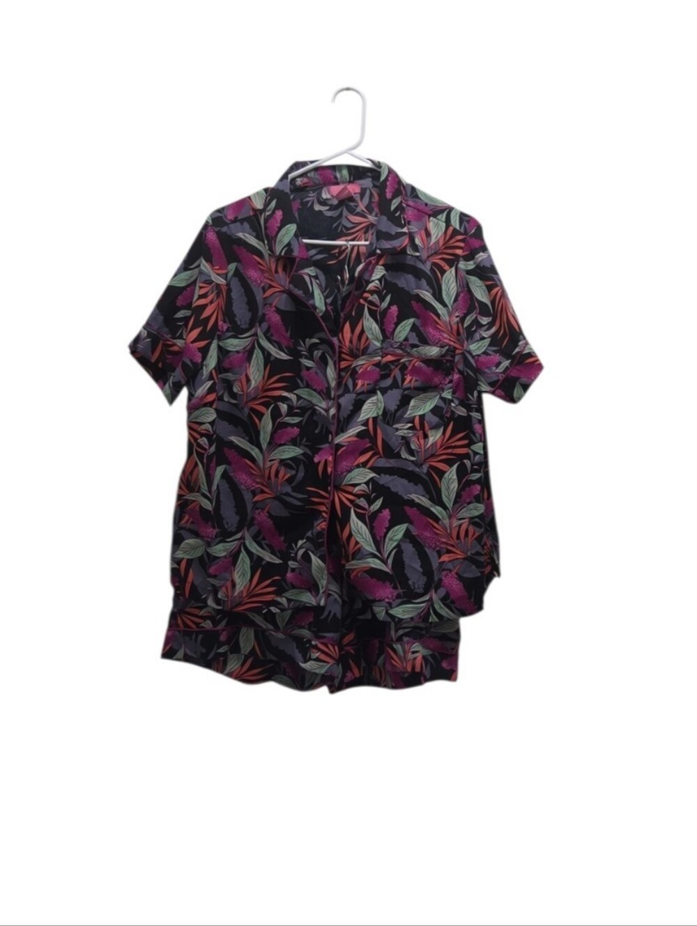 Isaac Mizrahi Sleepwear Tropical Pajama Set Floral Satin Plus Size 1X Lounge 2pc